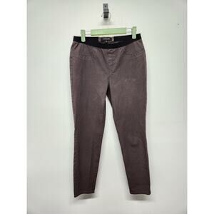 Lafayette 148 Women's Brown/Black Cotton Elastic Stretchy Skinny Pants, Size Sm